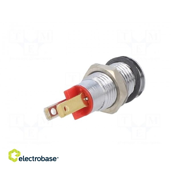 Indicator: LED | flat | red | 2VDC | Ø8mm | connectors 2,0x0,8mm | metal фото 6