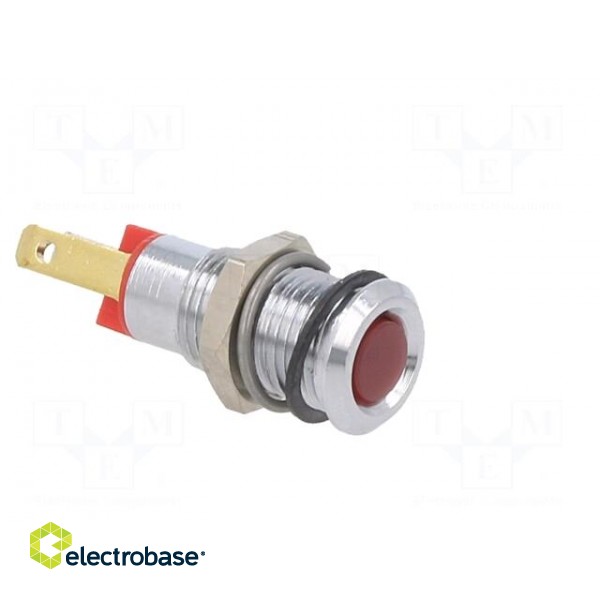 Indicator: LED | flat | red | 2VDC | Ø8mm | connectors 2,0x0,8mm | metal фото 8