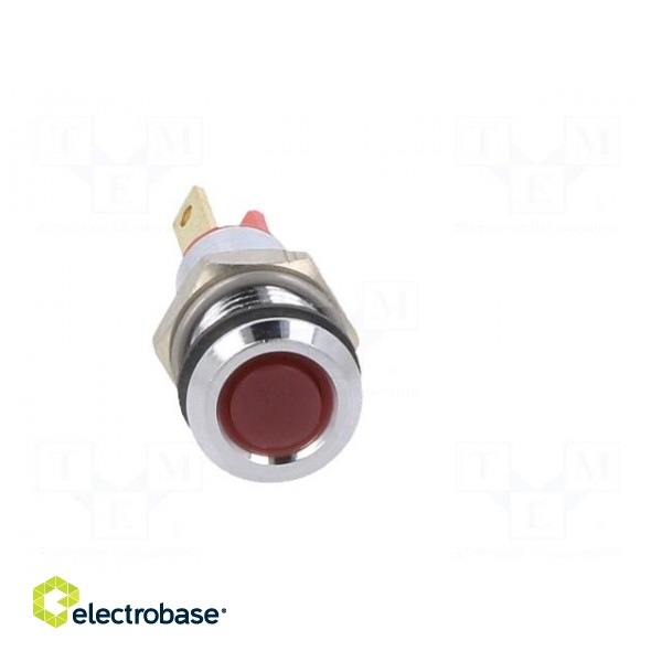 Indicator: LED | flat | red | 2VDC | Ø8mm | connectors 2,0x0,8mm | metal image 9