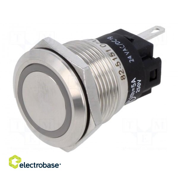 Indicator: LED | flat | red/green | 24VDC | 24VAC | Ø19mm | Body: silver