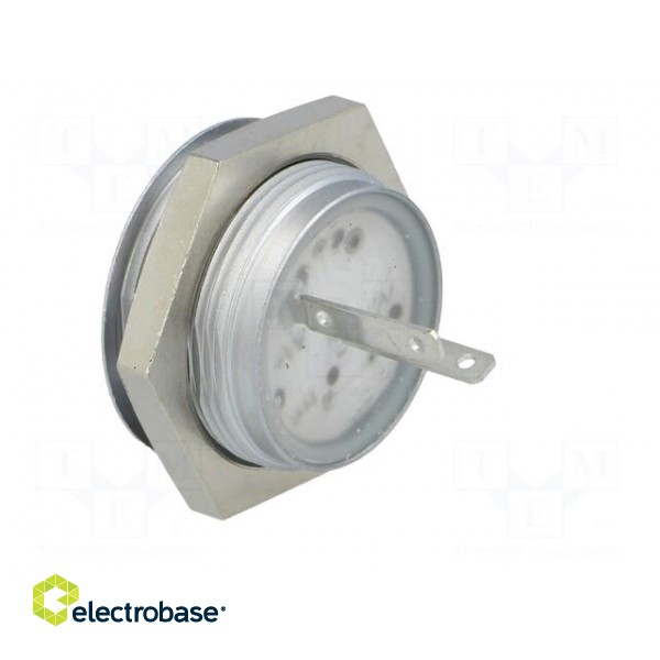 Indicator: LED | flat | 12÷14VDC | Cutout: Ø22mm | IP67 | metal image 4