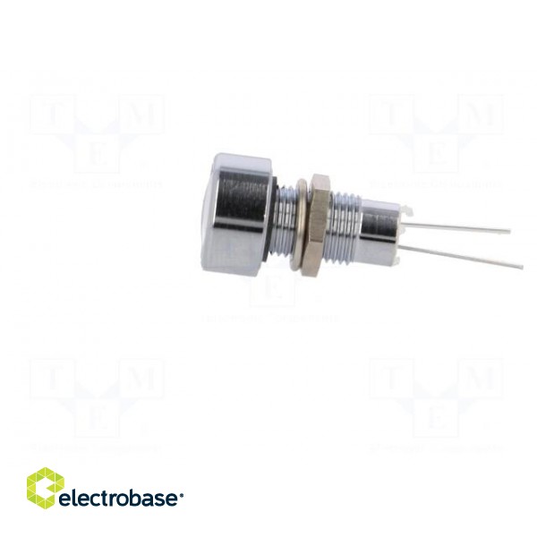 Indicator: LED | flat | Cutout: Ø8.2mm | IP67 | for PCB | brass | ØLED: 5mm фото 3