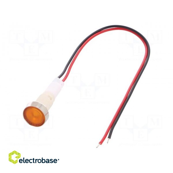 Indicator: LED | flat | 110VDC | 110VAC | Cutout: Ø10mm | 200mm leads
