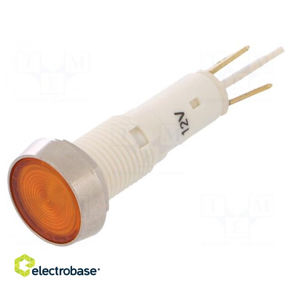 Indicator: LED | flat | 12VDC | 12VAC | Cutout: Ø10mm | plastic фото 1