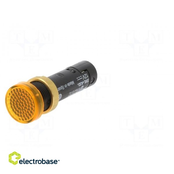 Indicator: LED | flat | yellow | 12VDC | Ø12mm | IP40 | screw terminals image 2