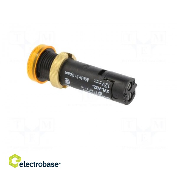 Indicator: LED | flat | yellow | 12VDC | Ø12mm | IP40 | screw terminals image 4
