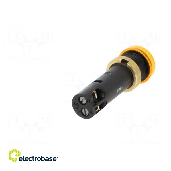 Indicator: LED | flat | yellow | 12VDC | Ø12mm | IP40 | screw terminals paveikslėlis 6