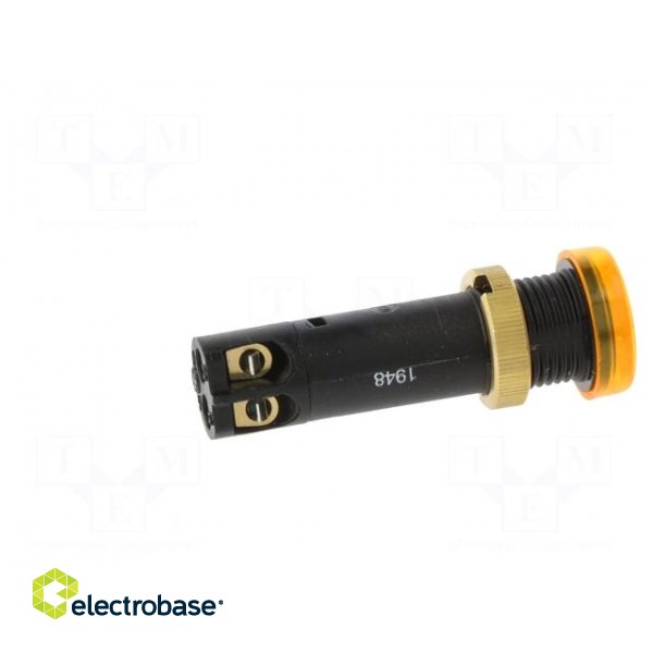 Indicator: LED | flat | yellow | 12VDC | Ø12mm | IP40 | screw terminals image 7