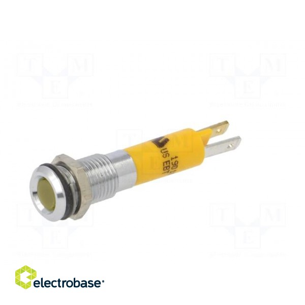 Indicator: LED | superflat | yellow | 12VDC | Ø8mm | IP40 | metal,plastic фото 2