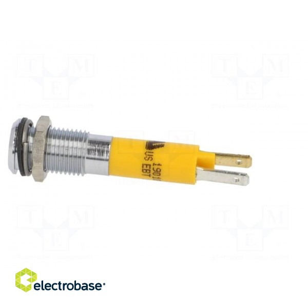 Indicator: LED | superflat | yellow | 12VDC | Ø8mm | IP40 | metal,plastic фото 3