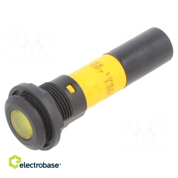 Indicator: LED | flat | yellow | 130VDC | Ø16mm фото 1