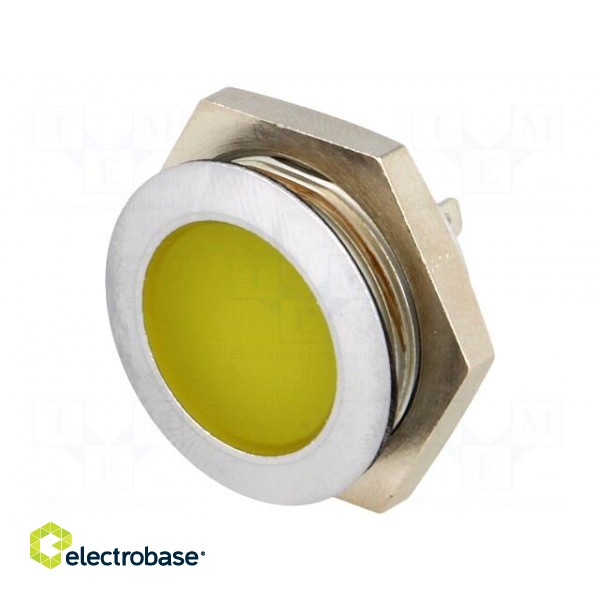 Indicator: LED | flat | 24÷28VDC | Cutout: Ø22mm | IP67 | metal image 1
