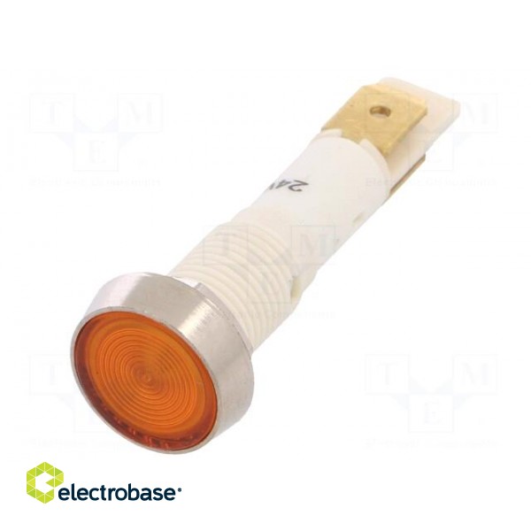 Indicator: LED | flat | 24VDC | 24VAC | Cutout: Ø10mm | plastic image 1