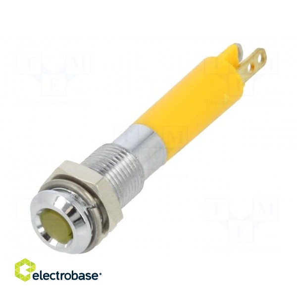 Indicator: LED | superflat | yellow | 24VDC | Ø6mm | IP40 | metal,plastic image 1