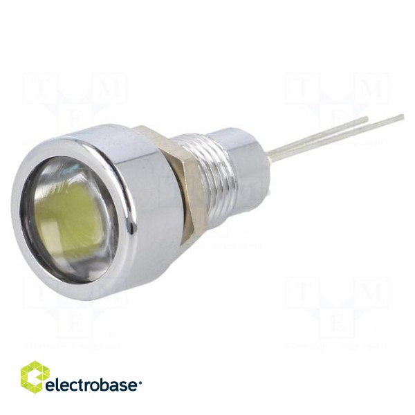 Indicator: LED | flat | Cutout: Ø8.2mm | IP67 | for PCB | brass | ØLED: 5mm фото 1