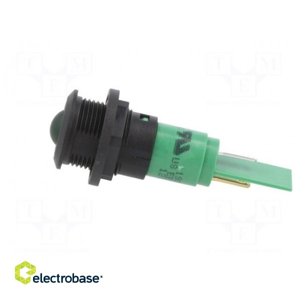 Indicator: LED | prominent | green | 12VDC | 12VAC | Ø16mm | IP67 | plastic paveikslėlis 3