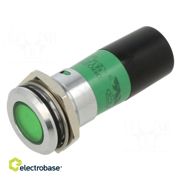 Indicator: LED | green | 230VAC | Ø22mm | 100mcd image 1