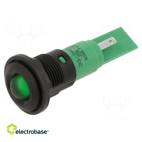 Indicator: LED | prominent | green | 24VDC | 24VAC | Ø16mm | IP67 | plastic image 1