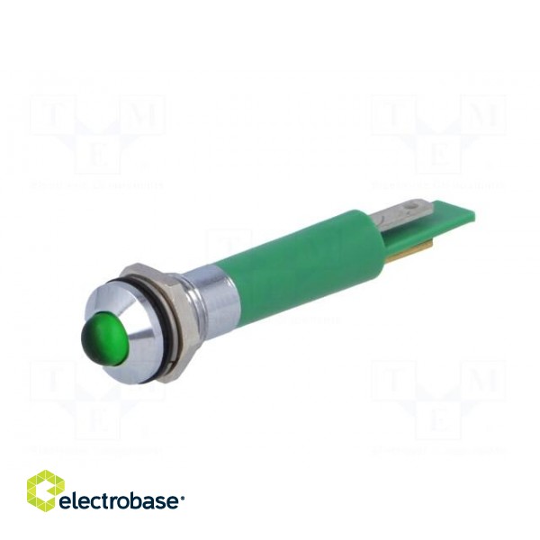 Indicator: LED | prominent | green | 230VAC | Ø8mm | IP67 | plastic image 2