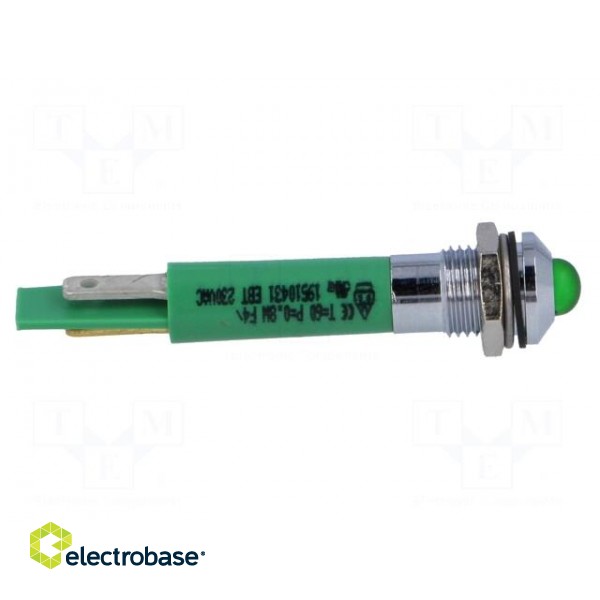 Indicator: LED | prominent | green | 230VAC | Ø8mm | IP67 | plastic image 7