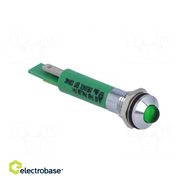 Indicator: LED | prominent | green | 230VAC | Ø8mm | IP67 | metal,plastic image 8