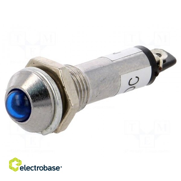 Indicator: LED | prominent | blue | 24VDC | Ø8.2mm | IP40 | for soldering image 1