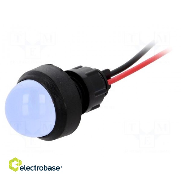 Indicator: LED | prominent | blue | 220VDC | Ø13mm | IP40 | leads 300mm