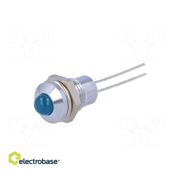 Indicator: LED | prominent | blue | Ø8.2mm | IP40 | for PCB | brass image 2