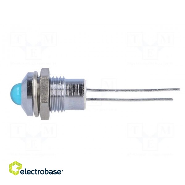 Indicator: LED | prominent | blue | Ø8.2mm | IP40 | for PCB | brass image 3