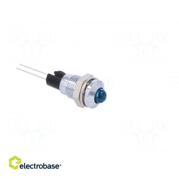 Indicator: LED | prominent | blue | Ø8mm | for PCB | brass | ØLED: 5mm image 8