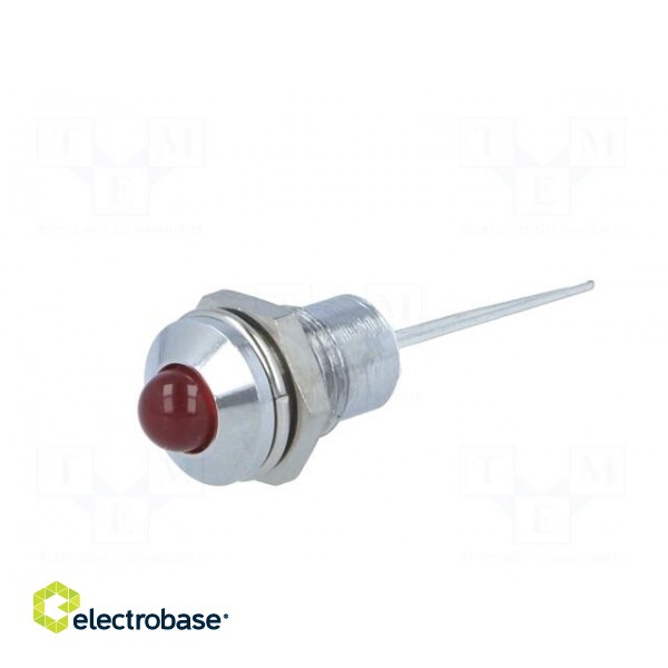 Indicator: LED | prominent | red | Ø8.2mm | IP40 | for PCB | brass image 2