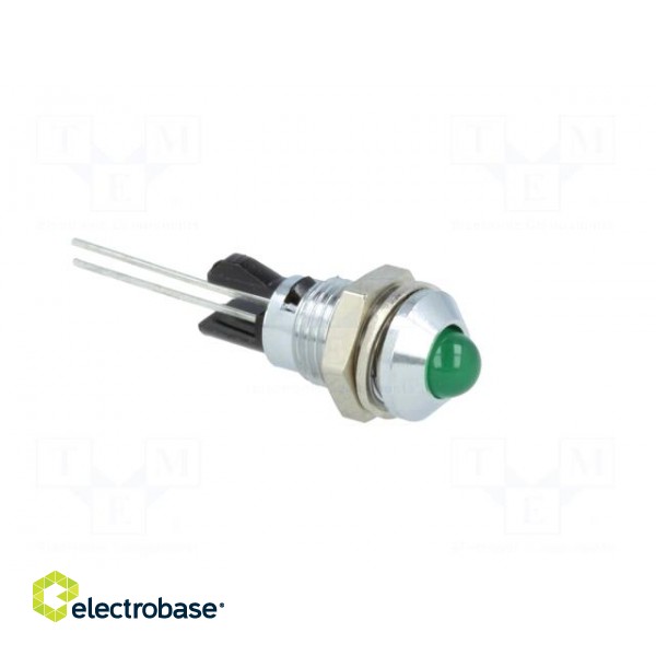 Indicator: LED | prominent | green | Ø8mm | for PCB | brass | ØLED: 5mm image 8