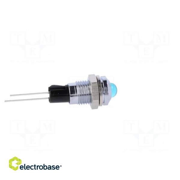 Indicator: LED | prominent | blue | Ø8mm | for PCB | brass | ØLED: 5mm image 7