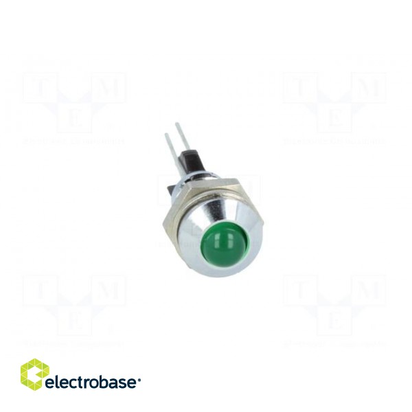 Indicator: LED | prominent | green | Ø8mm | for PCB | brass | ØLED: 5mm image 9