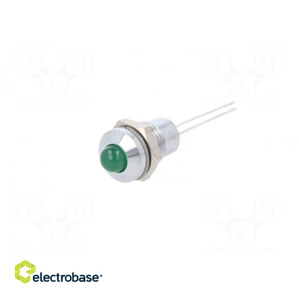 Indicator: LED | prominent | green | 2.2VDC | Ø8mm | IP40 | 2pin | metal paveikslėlis 2