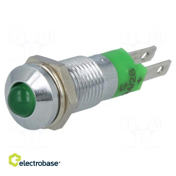 Indicator: LED | prominent | 24÷28VDC | Cutout: Ø8.2mm | IP40 | metal image 1