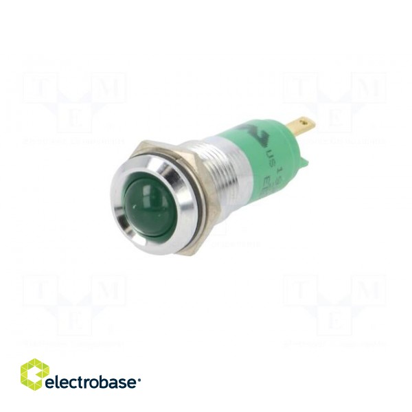 Indicator: LED | prominent | green | 24VDC | Ø14mm | metal,plastic paveikslėlis 2