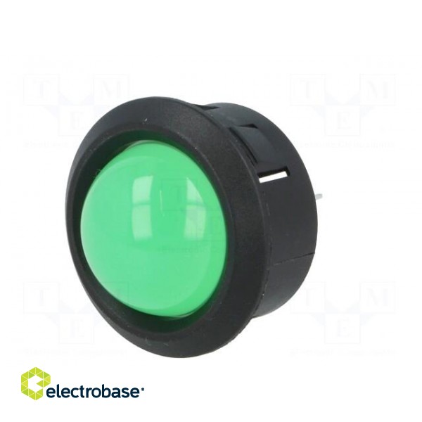 Indicator: LED | prominent | green | Ø25.65mm | for PCB | plastic image 2