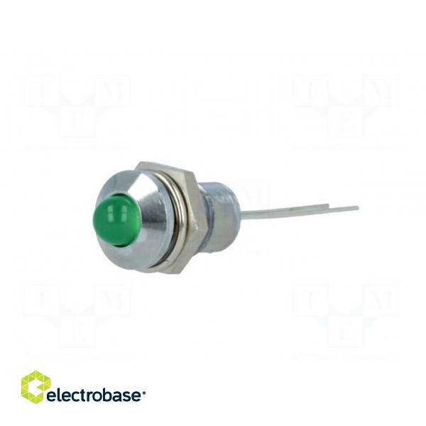 Indicator: LED | prominent | green | Ø8.2mm | IP40 | for PCB | brass image 2
