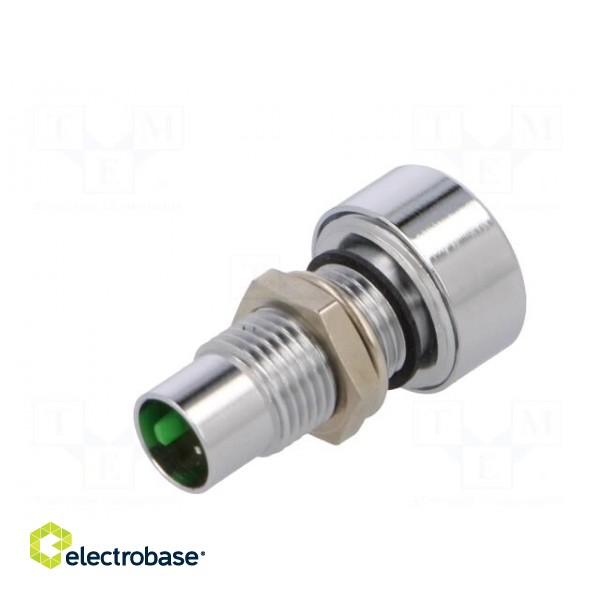 Indicator: LED | prominent | green | Ø8.2mm | IP67 | brass image 6