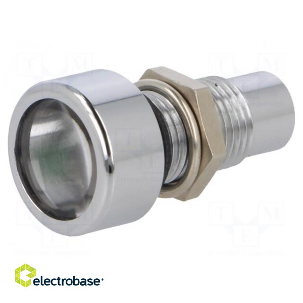 Indicator: LED | prominent | green | Ø8.2mm | IP67 | brass image 1