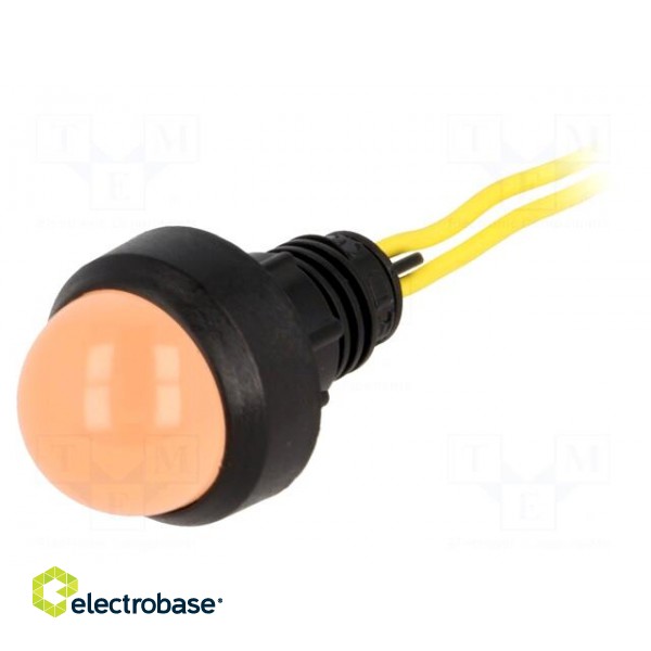 Indicator: LED | prominent | orange | 230VAC | Ø13mm | IP40 | leads 300mm