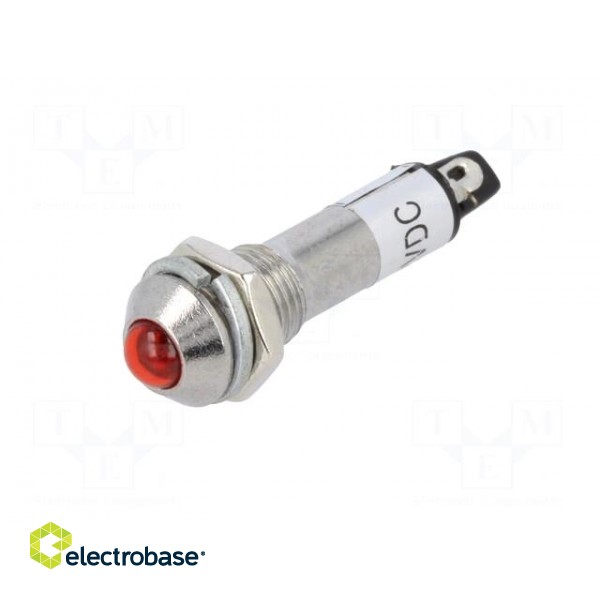 Indicator: LED | prominent | 12VDC | Cutout: Ø8.2mm | IP40 | metal image 2