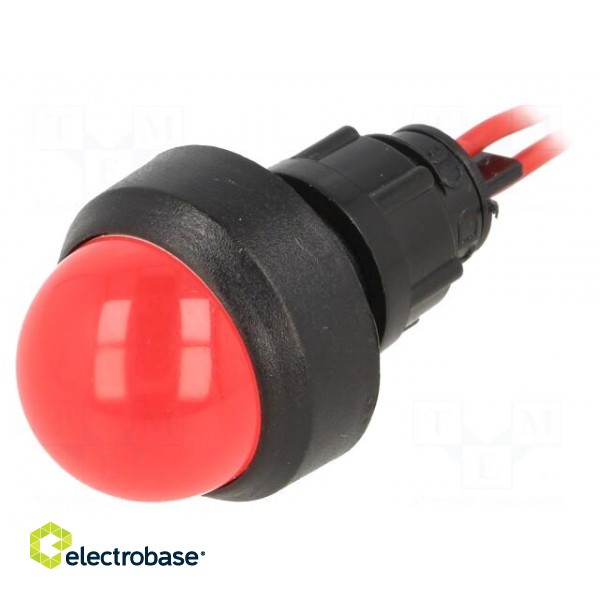 Indicator: LED | prominent | 230VDC | 230VAC | Cutout: Ø13mm | IP40