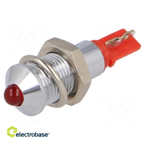 Indicator: LED | prominent | 24÷28VDC | Cutout: Ø6.2mm | IP40 | metal image 1