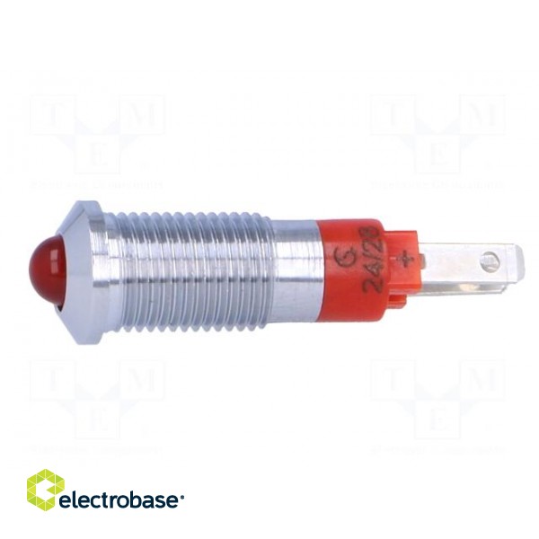 Indicator: LED | prominent | 24÷28VDC | Cutout: Ø8.2mm | IP40 | metal image 3