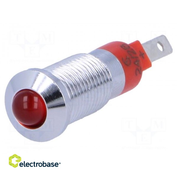 Indicator: LED | prominent | 24÷28VDC | Cutout: Ø8.2mm | IP40 | metal image 1