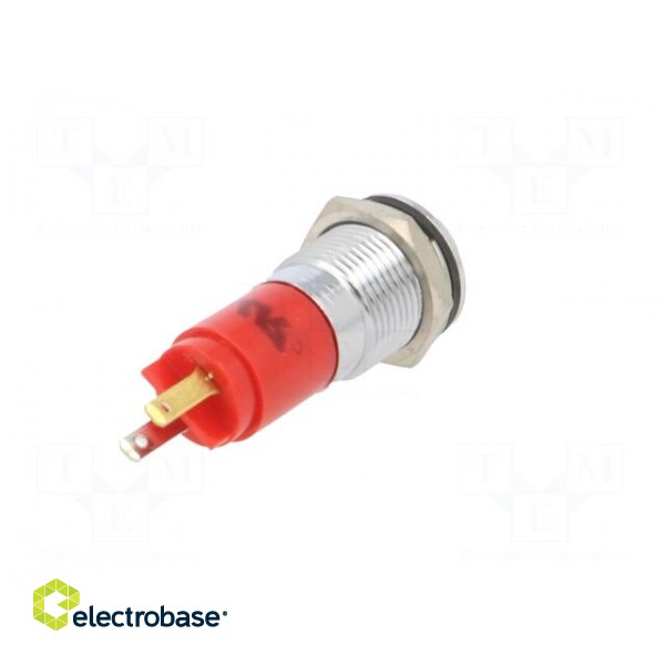 Indicator: LED | prominent | red | 24VDC | Ø14mm | connectors 2,8x0,8mm paveikslėlis 6