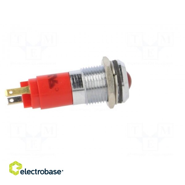 Indicator: LED | prominent | red | 24VDC | Ø14mm | connectors 2,8x0,8mm paveikslėlis 7