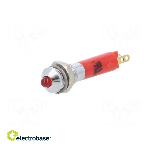 Indicator: LED | prominent | red | 24VDC | Ø6mm | IP40 | metal,plastic фото 2